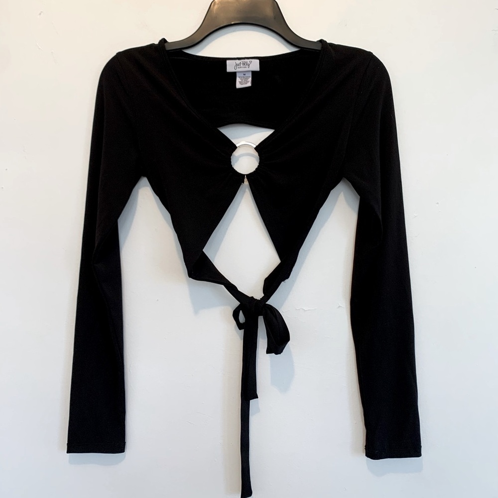 Just Polly Long Sleeve Hoop Crop Top